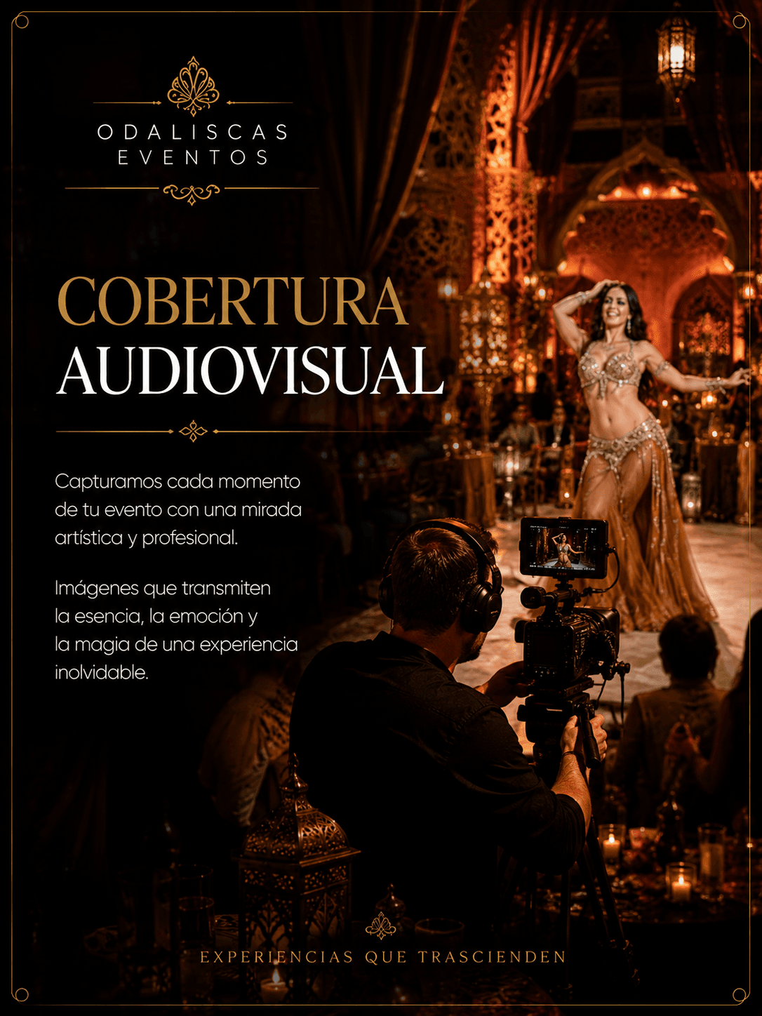 Bailarina árabe realizando una presentación artística